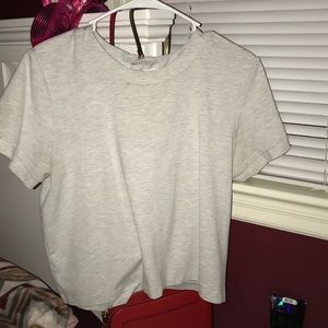 Grey crop shirt